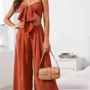 Front tube top and leg pants set